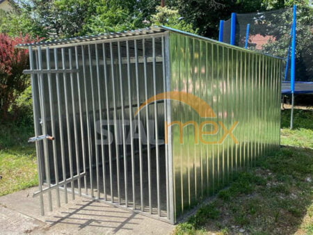 Ocynkowany kojec dla psa 2x3 ściany pokryte blachą