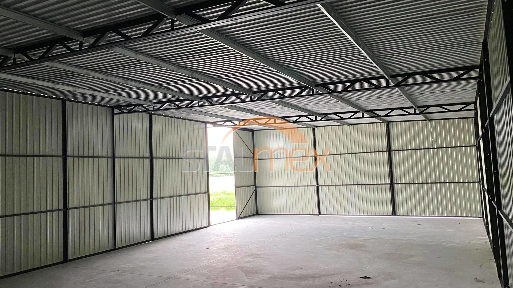 Garaż blaszany / hala magazynowa BTX 7016 grafit MAT - obrazek 3