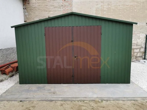 Domek ogrodowy w kolorze 4×3×2,50 – BTX 6020 zielony MAT, dach dwuspadowy, drzwi dwuskrzydłowe - obrazek 3