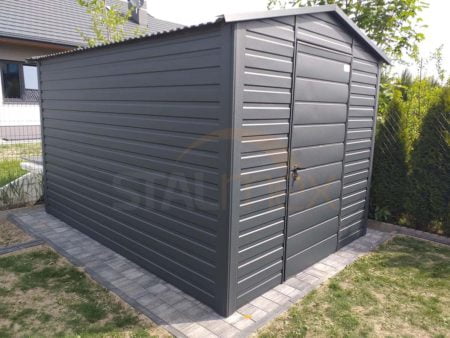 Domek ogrodowy w kolorze 2,5×4×2,40 – BTX 7016 grafit MAT, dach dwuspadowy