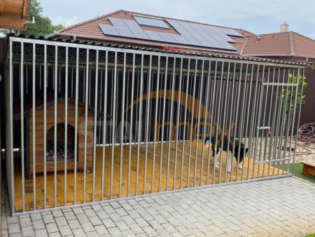 Ocynkowany kojec dla psa 4×2 z drewnianą podłogą