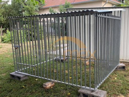 Ocynkowany kojec dla psa 2,5×2 - spad dachu do przodu