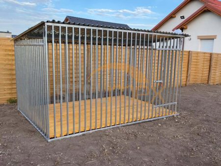 Ocynkowany kojec dla psa 3×2 z drewnianą podłogą