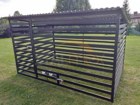 Kojec dla psa 3x2 czarne profile poziome