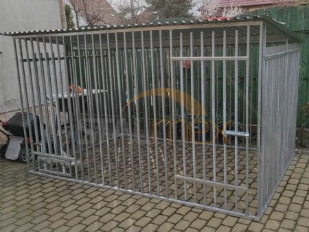 Ocynkowany kojec dla psa 3×2 z uchwytem na miski