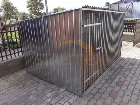 Ocynkowany kojec dla psa 3x2 ściany pokryte blachą