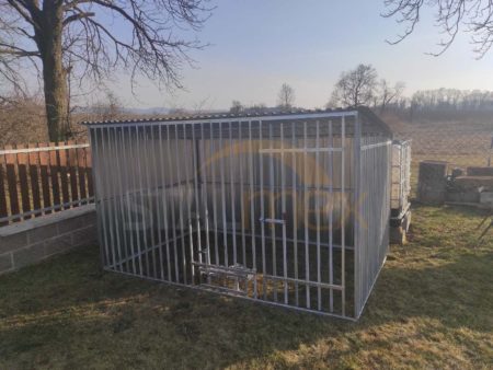 Ocynkowany kojec dla psa 3x2 z obrotowym uchwytem na miski