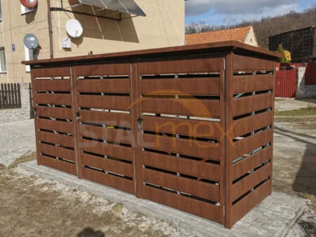 Wiata śmietnikowa drewnopodobna - złoty dąb